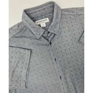 Mizzen Main Shirt Mens M‎ Halyard Diamond Dobby  Classic Fit Short Sleeve Gray